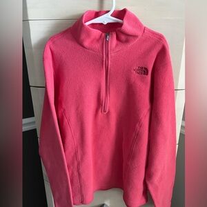 The North Face 1/4 Zip Pink Pullover.  Girls Large